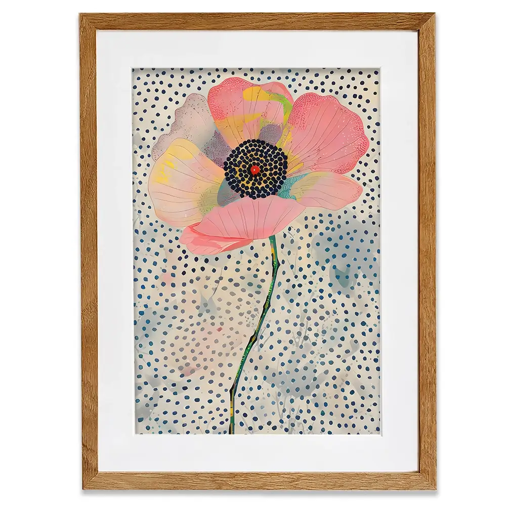 Dotted Floral Framed Art Print Dotted Floral Framed Art Print wall art product LSR Design Studio - Independent