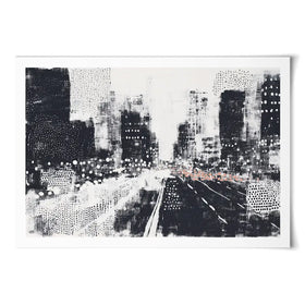 Dotted Night Road Art Print Dotted Night Road Art Print wall art product Chromatic Storm Studio