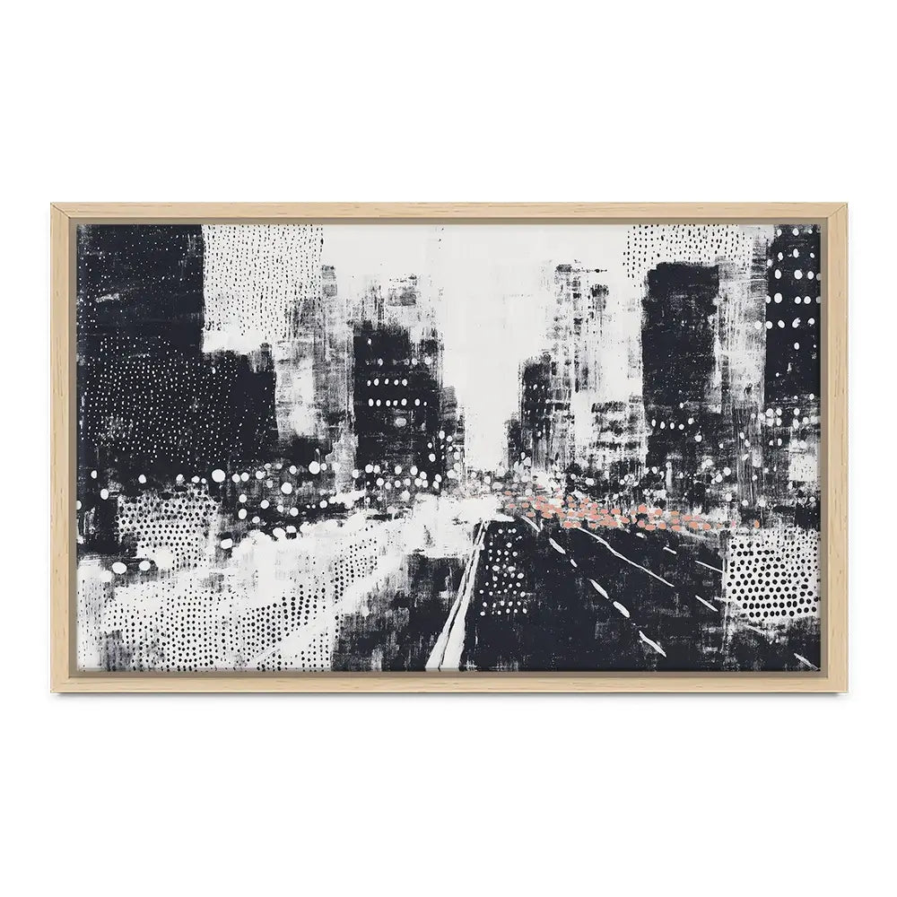 Dotted Night Road Canvas Print Dotted Night Road Canvas Print wall art product Chromatic Storm Studio