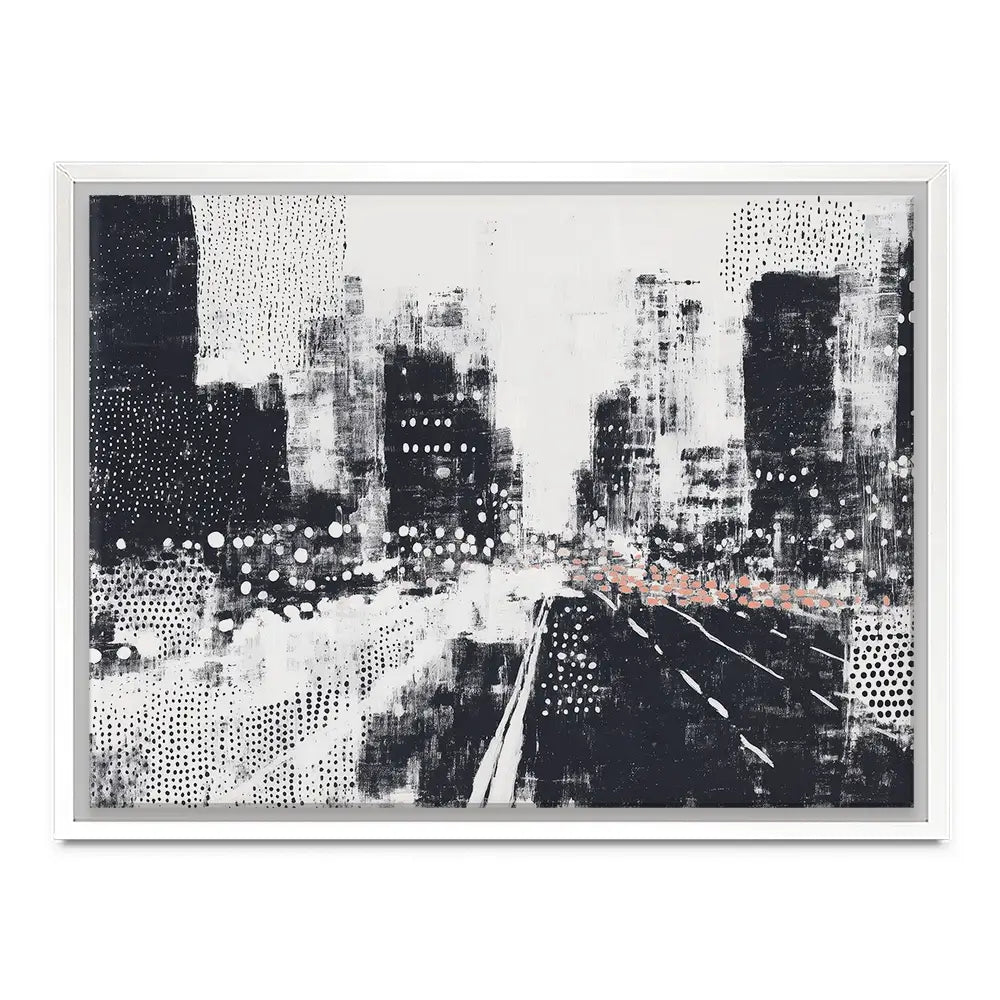 Dotted Night Road Canvas Print Dotted Night Road Canvas Print wall art product Chromatic Storm Studio
