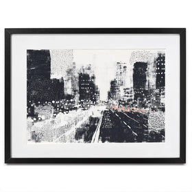 Dotted Night Road Framed Art Print Dotted Night Road Framed Art Print wall art product Chromatic Storm Studio