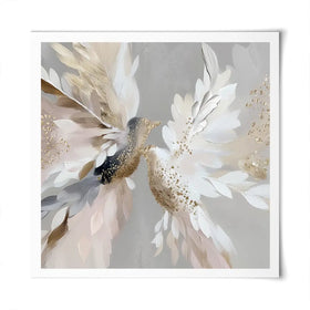 Doves In Bloom Square Art Print Doves In Bloom Square Art Print wall art product Bella Eve