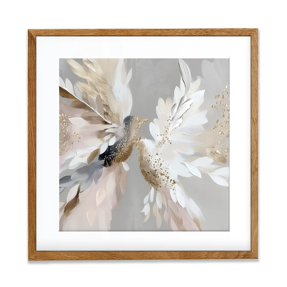 Doves In Bloom Square Framed Art Print Doves In Bloom Square Framed Art Print wall art product Bella Eve