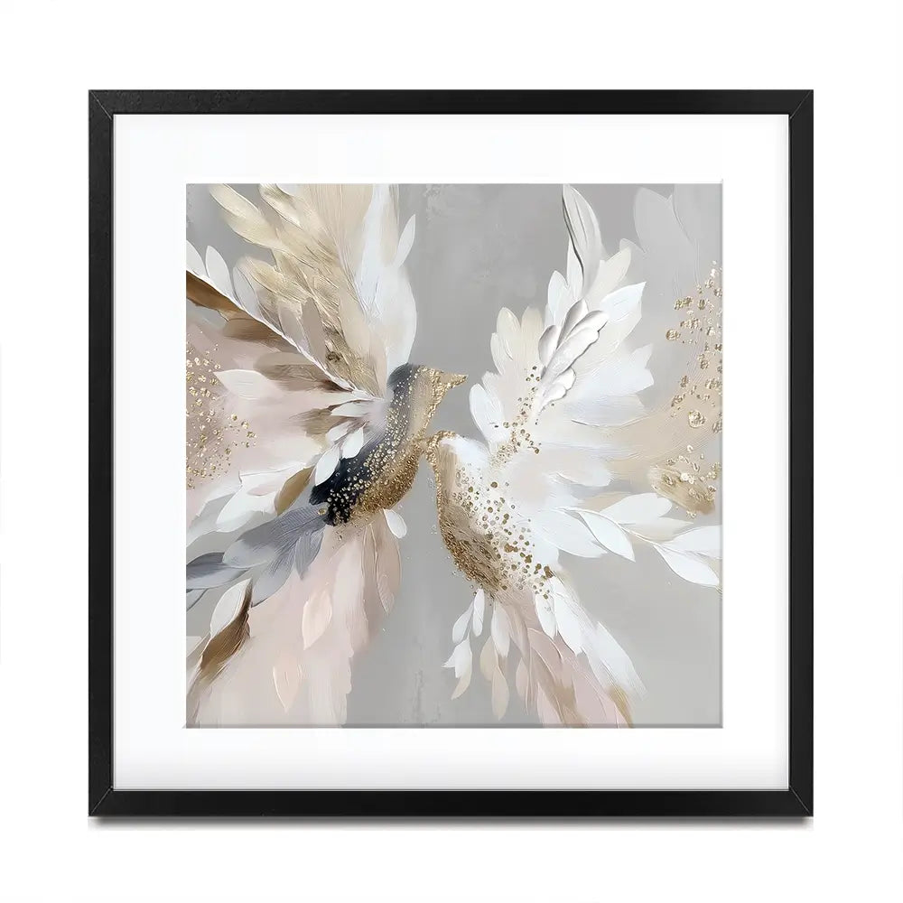 Doves In Bloom Square Framed Art Print Doves In Bloom Square Framed Art Print wall art product Bella Eve