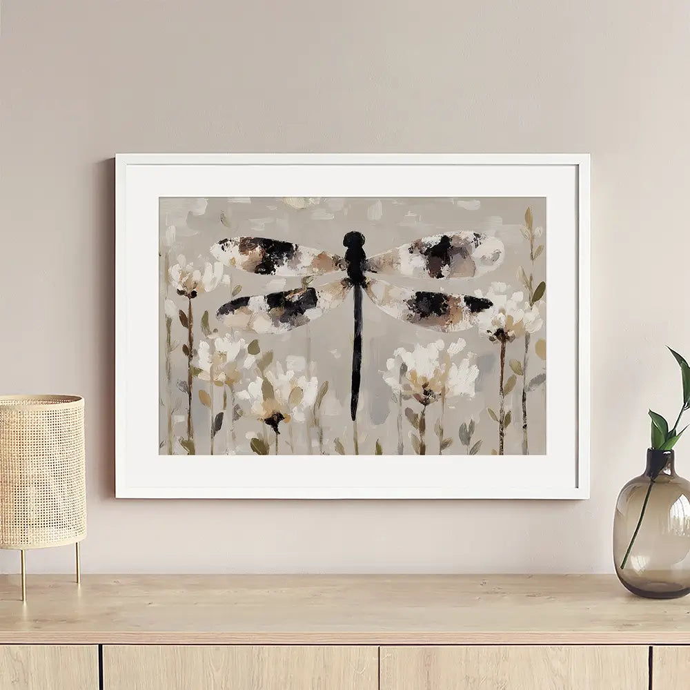 Dragonfly Meadow Hover Framed Art Print Dragonfly Meadow Hover Framed Art Print wall art product Chromatic Storm Studio