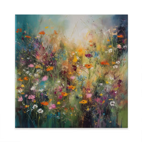 Dreaming Of Wildflowers Square Canvas Print Dreaming Of Wildflowers Square Canvas Print wall art product Creative Studio - Independent