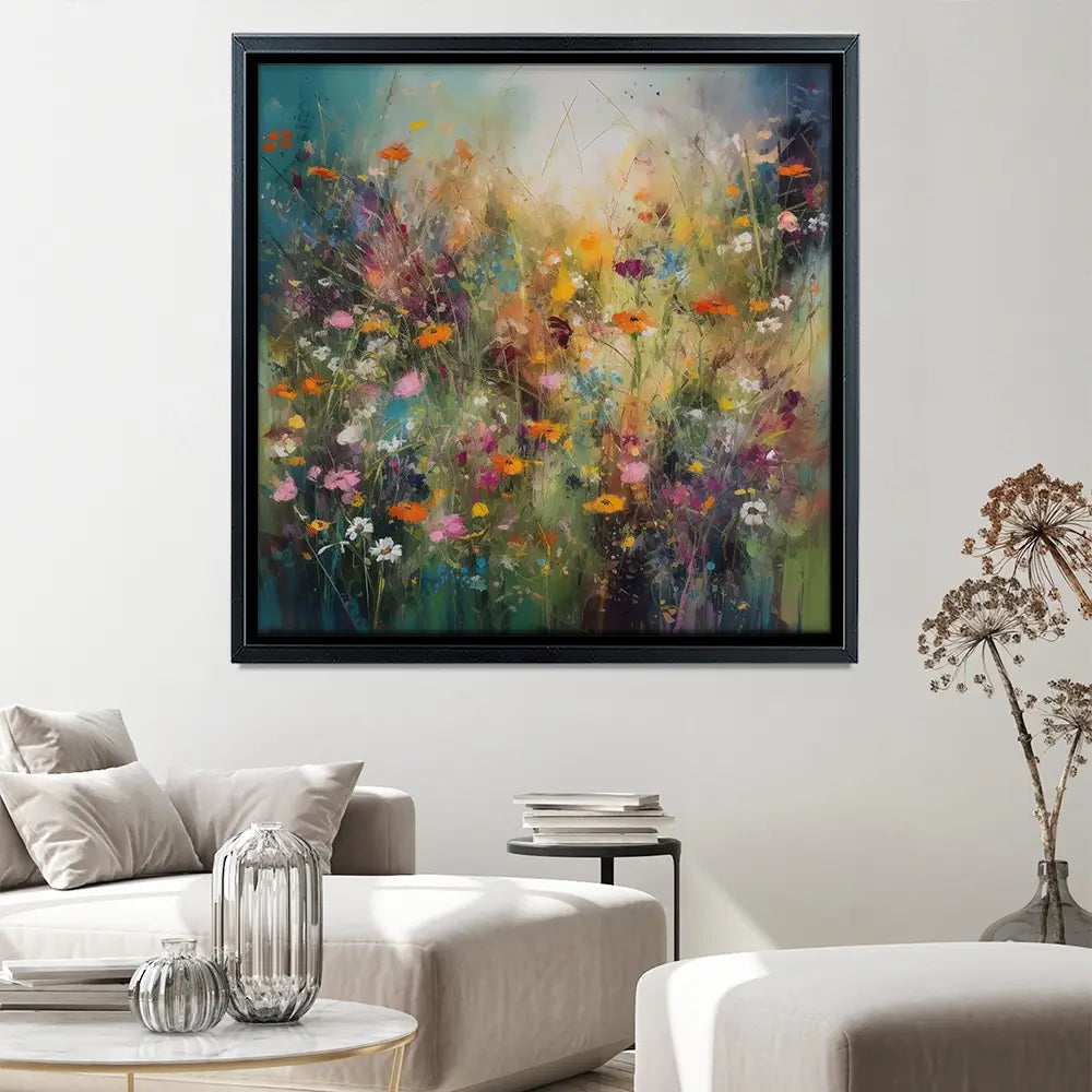 Dreaming Of Wildflowers Square Canvas Print Dreaming Of Wildflowers Square Canvas Print wall art product Creative Studio - Independent