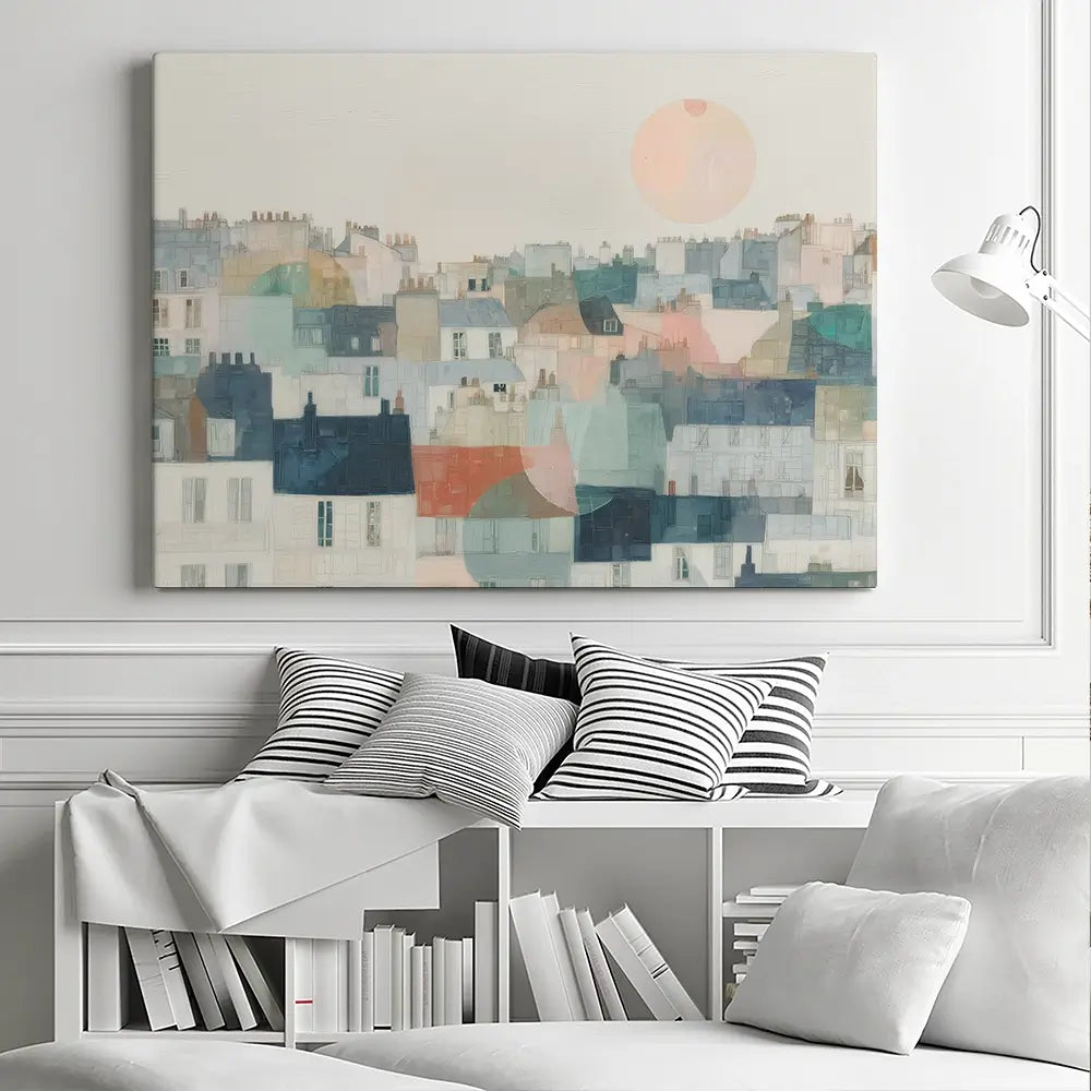 Dreamy Parisian Rooftops Canvas Print Dreamy Parisian Rooftops Canvas Print wall art product Chromatic Storm Studio