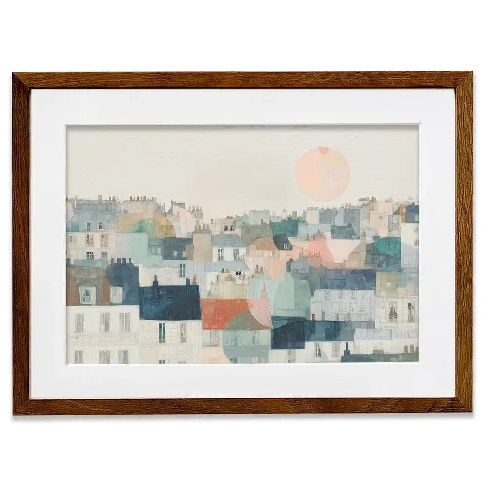 Dreamy Parisian Rooftops Framed Art Print Dreamy Parisian Rooftops Framed Art Print wall art product Chromatic Storm Studio