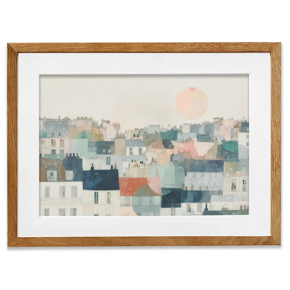 Dreamy Parisian Rooftops Framed Art Print Dreamy Parisian Rooftops Framed Art Print wall art product Chromatic Storm Studio