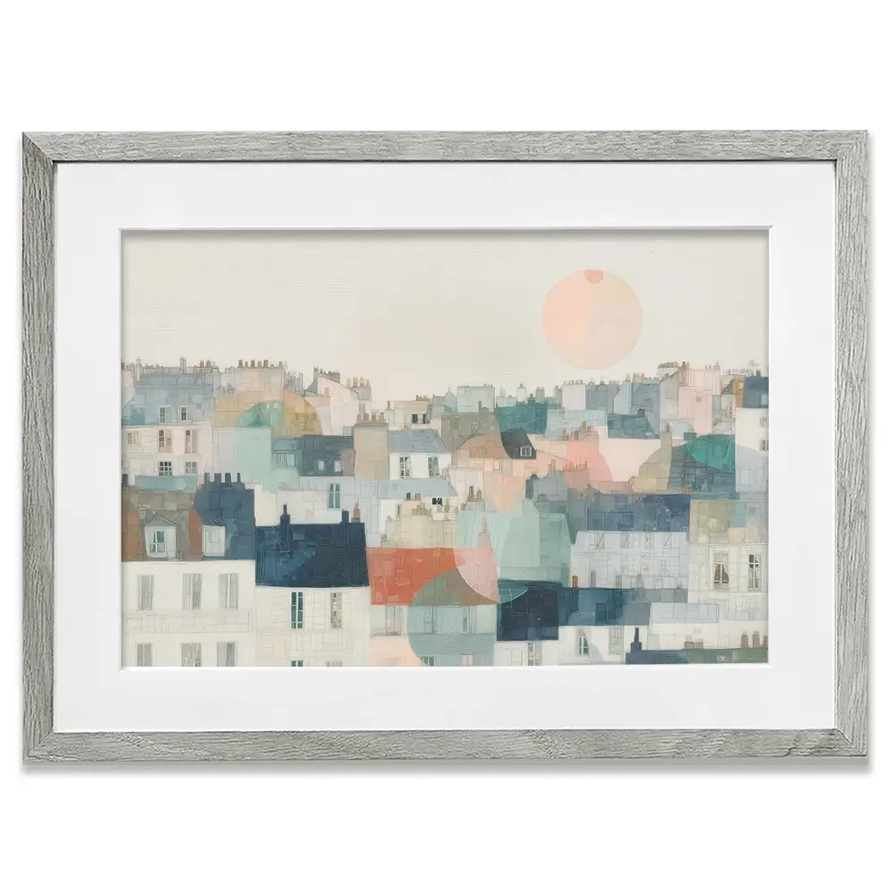 Dreamy Parisian Rooftops Framed Art Print Dreamy Parisian Rooftops Framed Art Print wall art product Chromatic Storm Studio