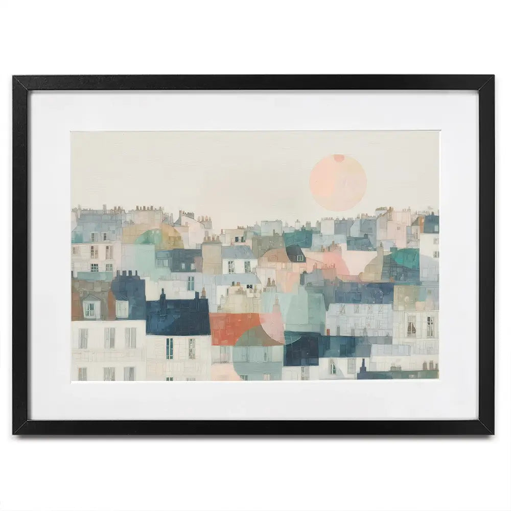 Dreamy Parisian Rooftops Framed Art Print Dreamy Parisian Rooftops Framed Art Print wall art product Chromatic Storm Studio