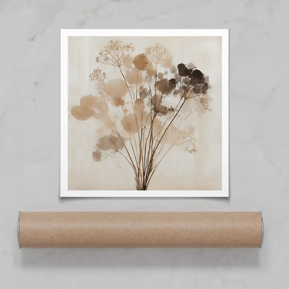 Dried Florals Square Art Print Dried Florals Square Art Print wall art product Chromatic Storm Studio