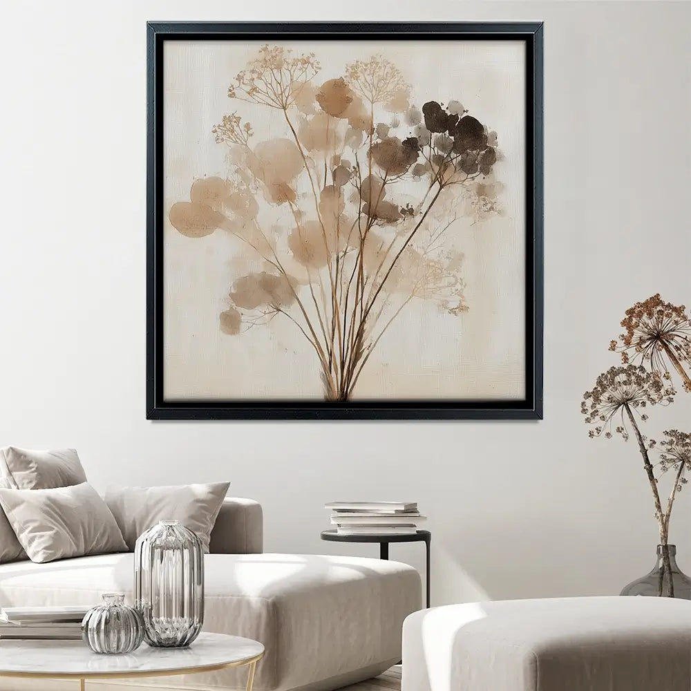 Dried Florals Square Canvas Print Dried Florals Square Canvas Print wall art product Chromatic Storm Studio