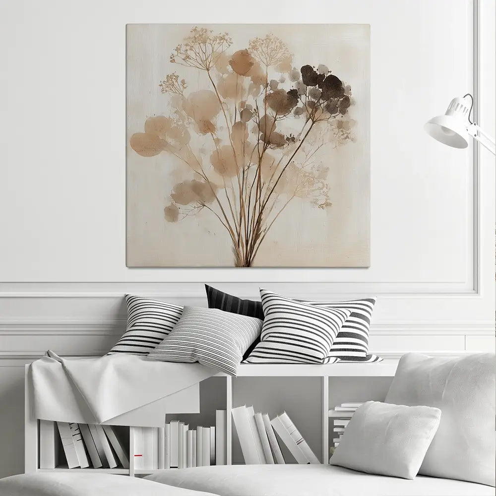 Dried Florals Square Canvas Print Dried Florals Square Canvas Print wall art product Chromatic Storm Studio