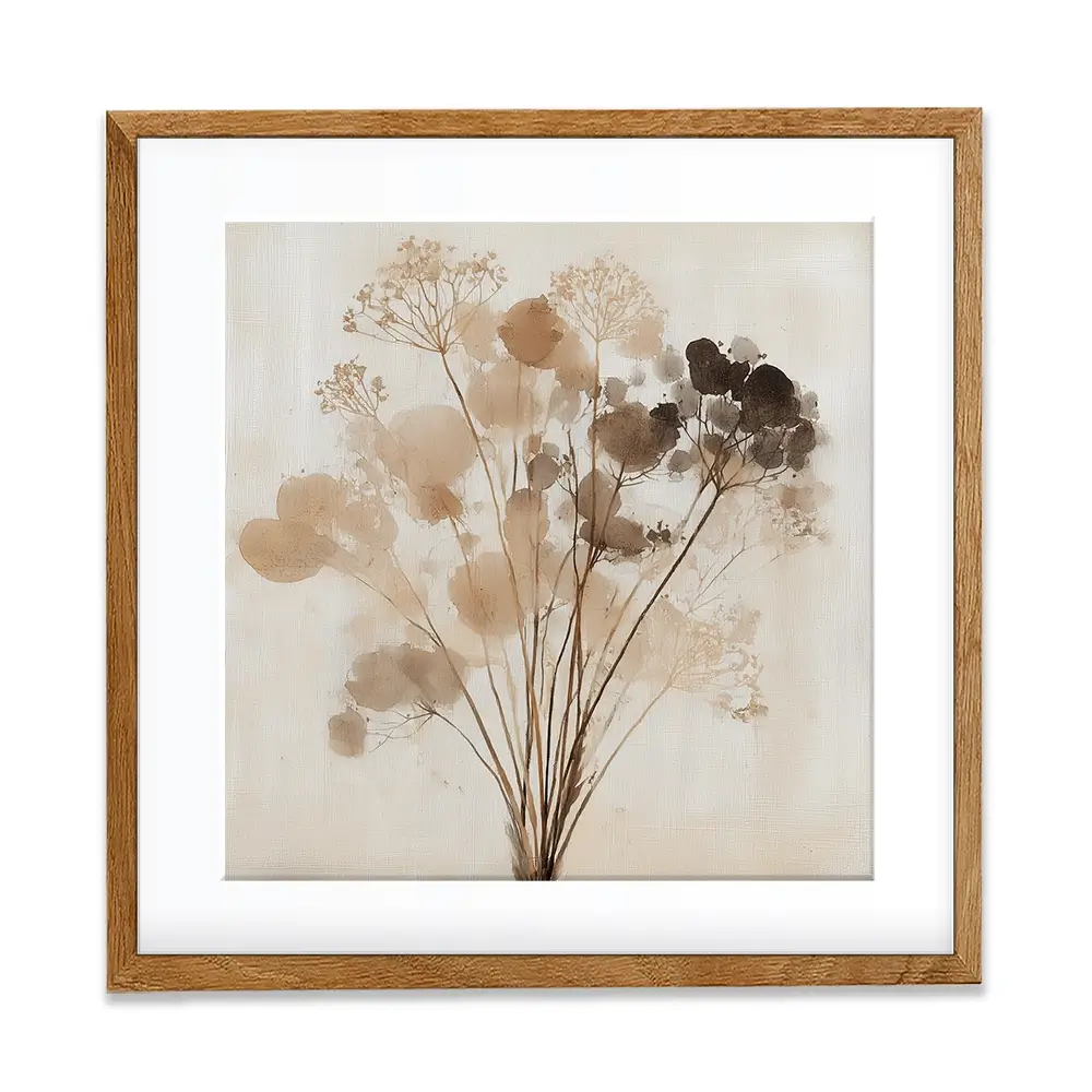 Dried Florals Square Framed Art Print Dried Florals Square Framed Art Print wall art product Chromatic Storm Studio