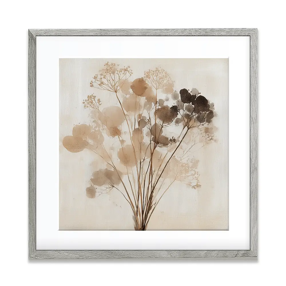 Dried Florals Square Framed Art Print Dried Florals Square Framed Art Print wall art product Chromatic Storm Studio