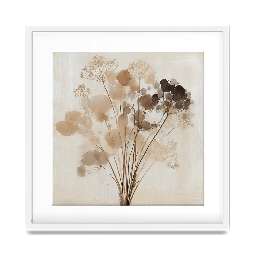 Dried Florals Square Framed Art Print Dried Florals Square Framed Art Print wall art product Chromatic Storm Studio