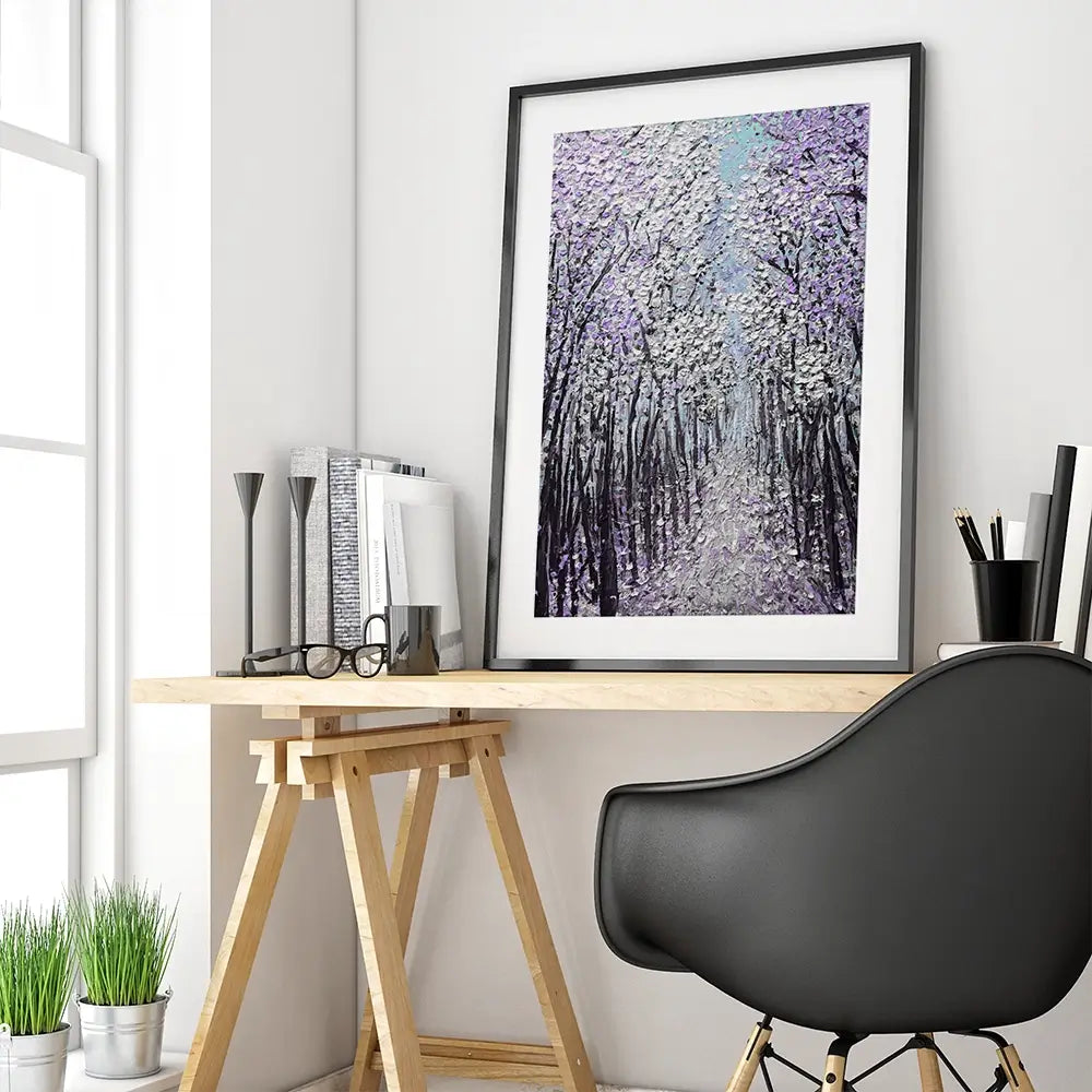 Driftwood In Purple Framed Art Print Driftwood In Purple Framed Art Print wall art product Nada Khatib