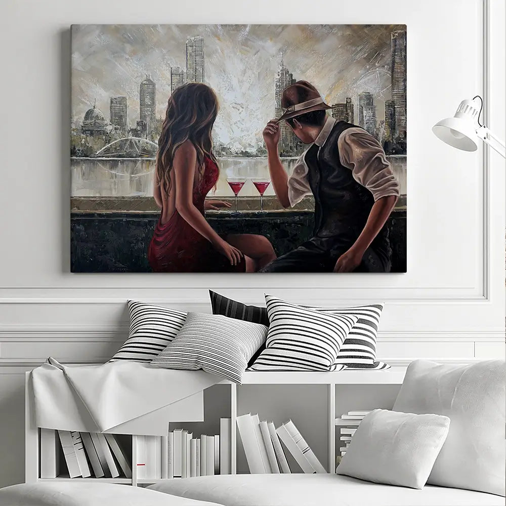 Drinks By The Yarra Canvas Print Drinks By The Yarra Canvas Print wall art product Isabella Karolewicz