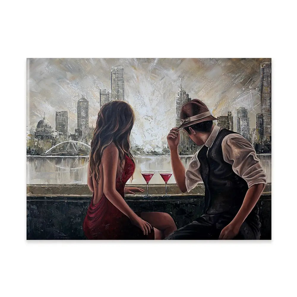 Drinks By The Yarra Canvas Print Drinks By The Yarra Canvas Print wall art product Isabella Karolewicz