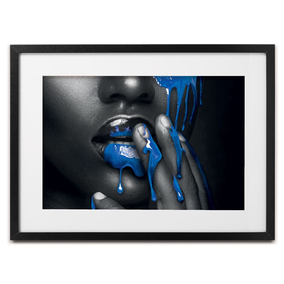 Dripping Blue Framed Art Print wall art product H Cleary
