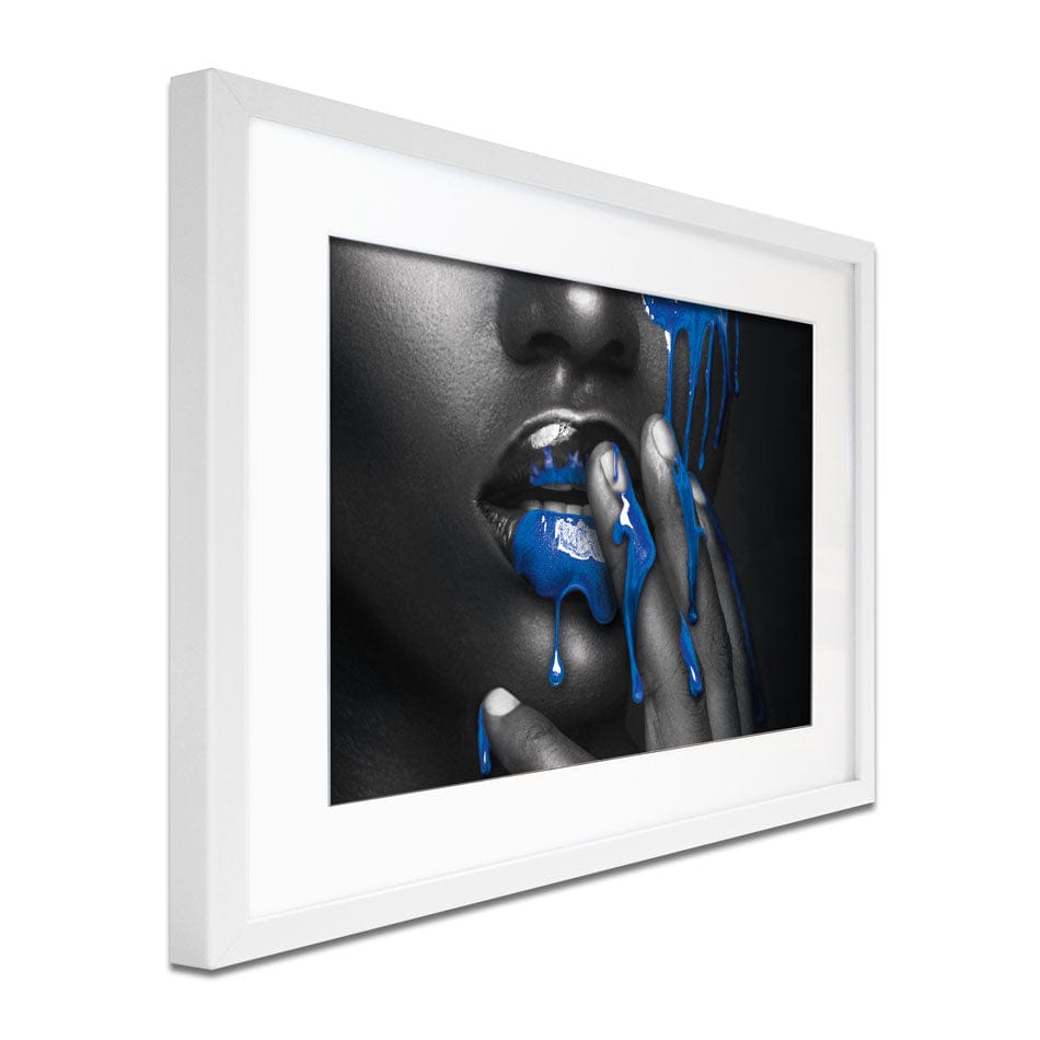 Dripping Blue Framed Art Print wall art product H Cleary