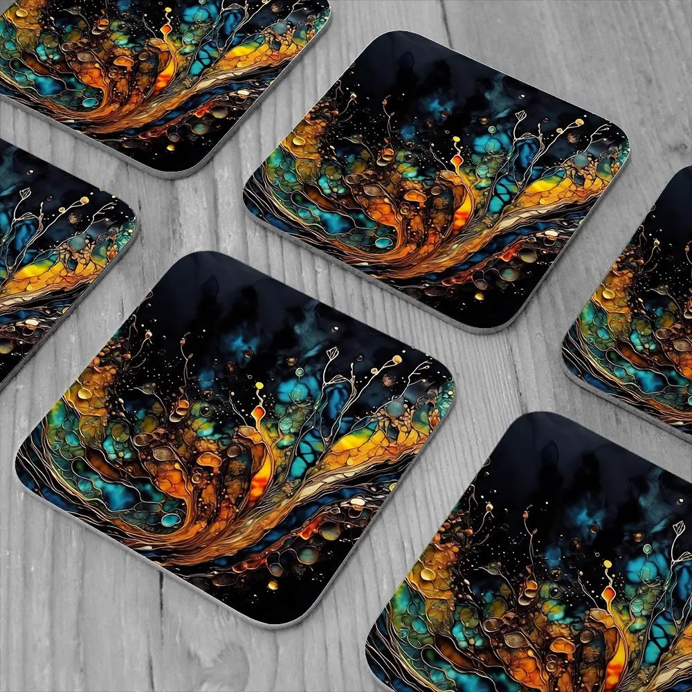 Droplets Journey Coaster Set Droplets Journey Coaster Set wall art product Violeta Allaberdieva