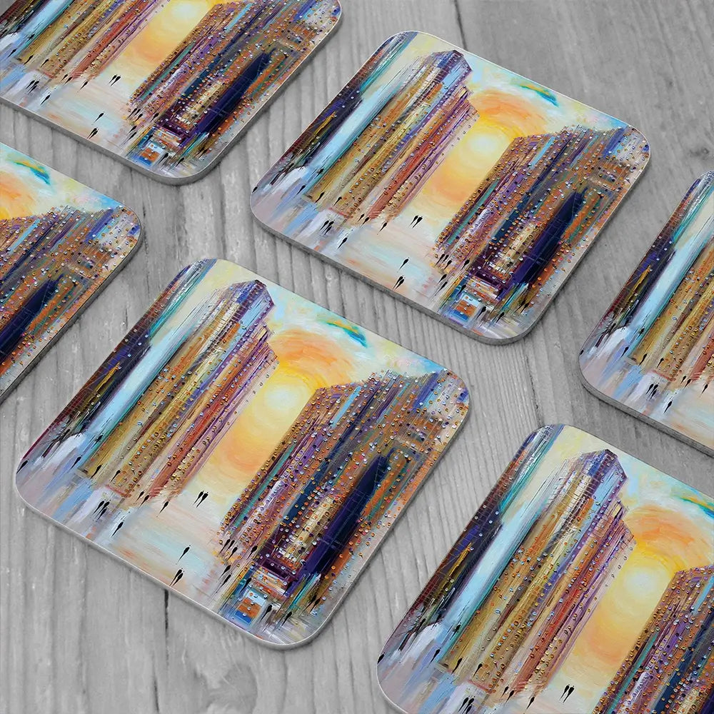 Drowning In The Sun Coaster Set Rainbow Soul Tree Coaster Set | Rainbow Soul Tree Art Coasters wall art product Ekaterina Ermilkina