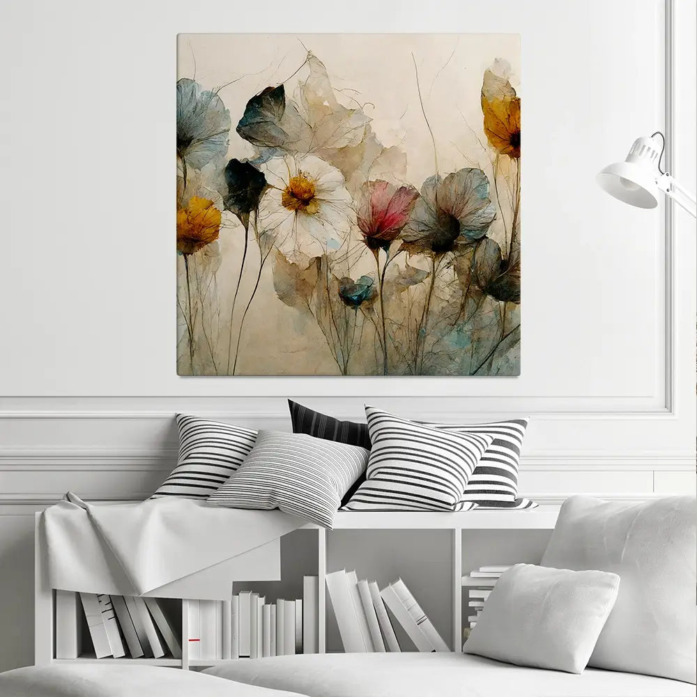 Dry Bouquet Square Canvas Print Dry Bouquet Square Canvas Print wall art product Treechild