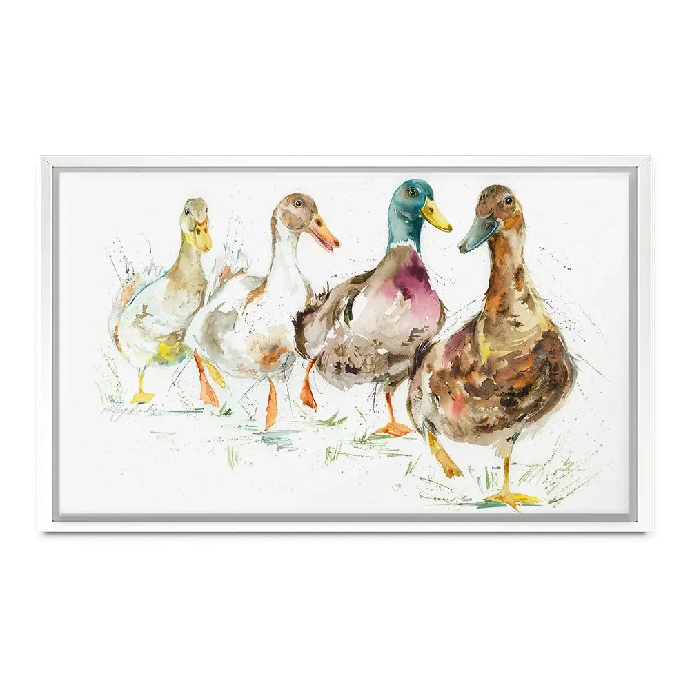 Duck Race Canvas Print Duck Race Canvas Print wall art product Nicola Jane Rowles