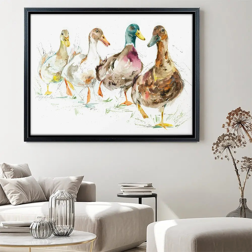 Duck Race Canvas Print Duck Race Canvas Print wall art product Nicola Jane Rowles