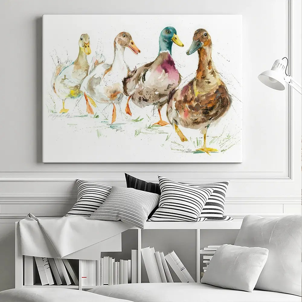 Duck Race Canvas Print Duck Race Canvas Print wall art product Nicola Jane Rowles
