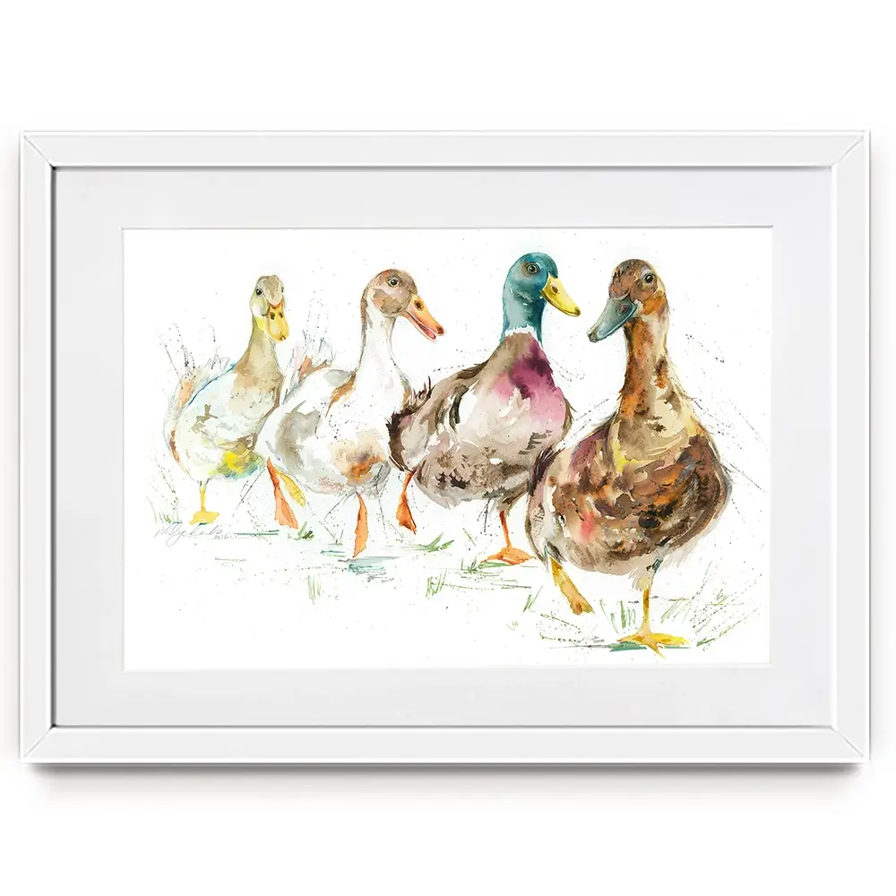 Duck Race Framed Art Print Duck Race Framed Art Print wall art product Nicola Jane Rowles