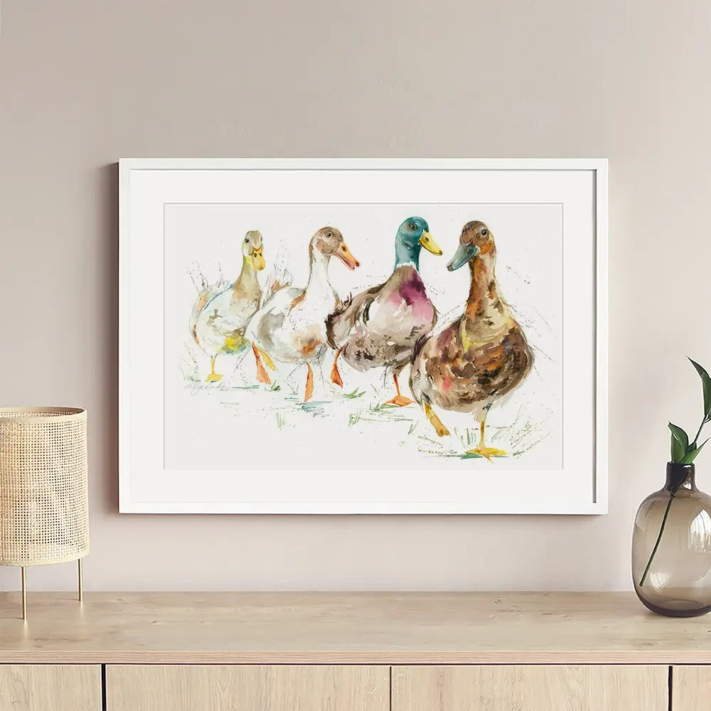 Duck Race Framed Art Print Duck Race Framed Art Print wall art product Nicola Jane Rowles