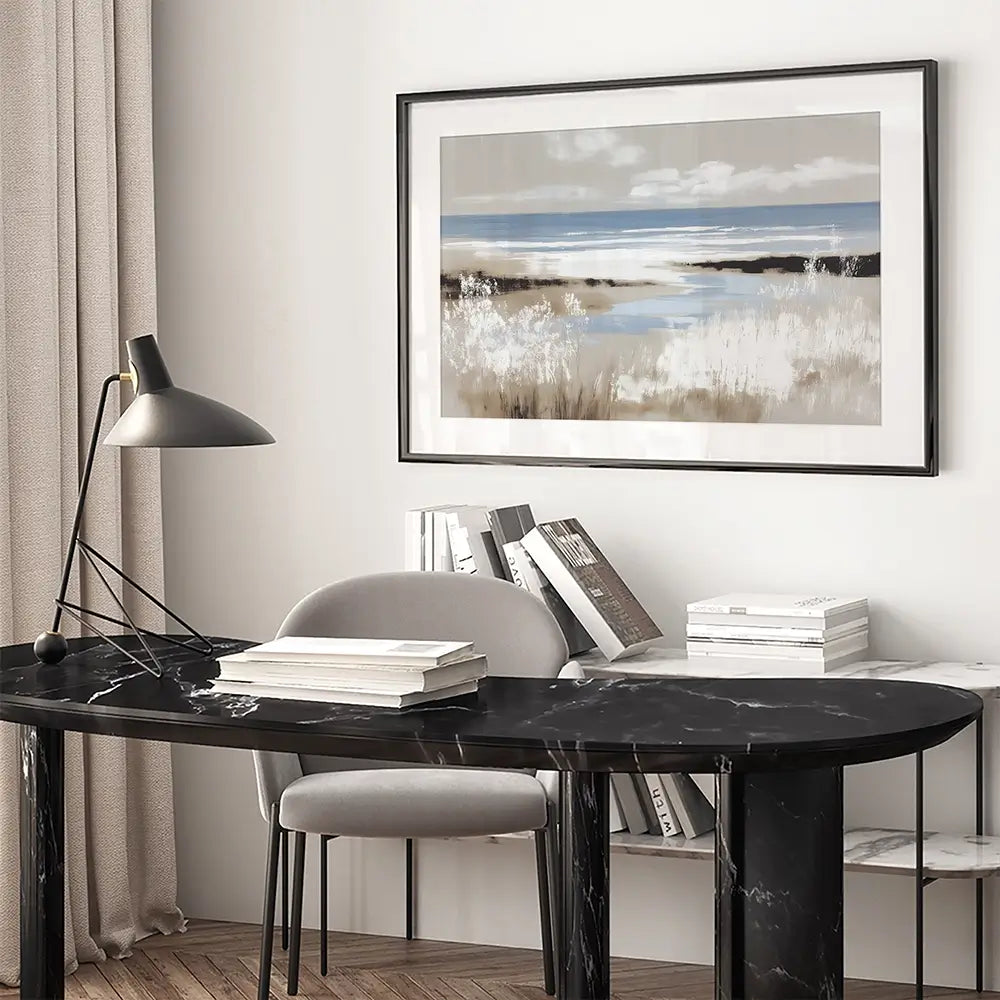 Dune Grass Above Tide Framed Art Print Dune Grass Above Tide Framed Art Print wall art product Chromatic Storm Studio