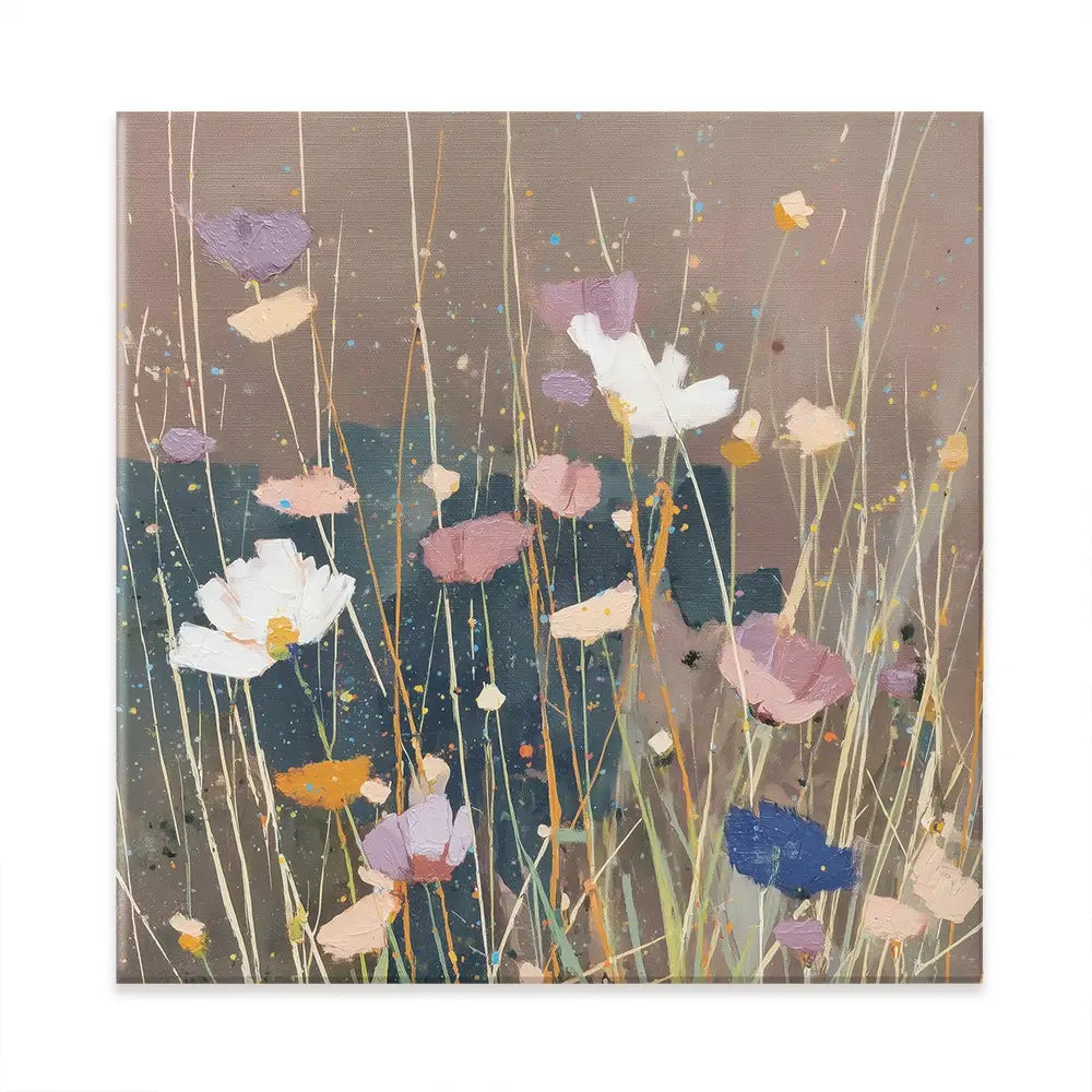 Dusk Wildflowers Square Canvas Print Dusk Wildflowers Square Canvas Print wall art product Chromatic Storm Studio