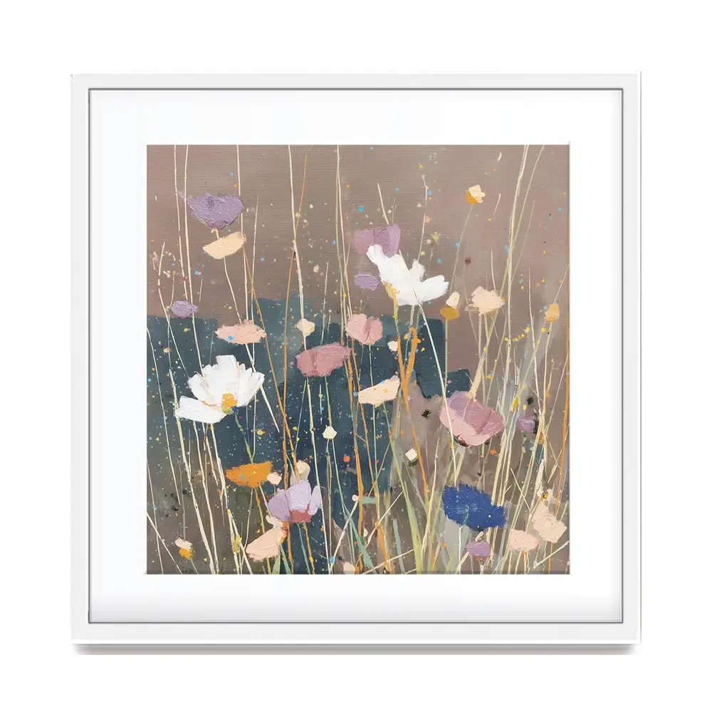 Dusk Wildflowers Square Framed Art Print Dusk Wildflowers Square Framed Art Print wall art product Chromatic Storm Studio