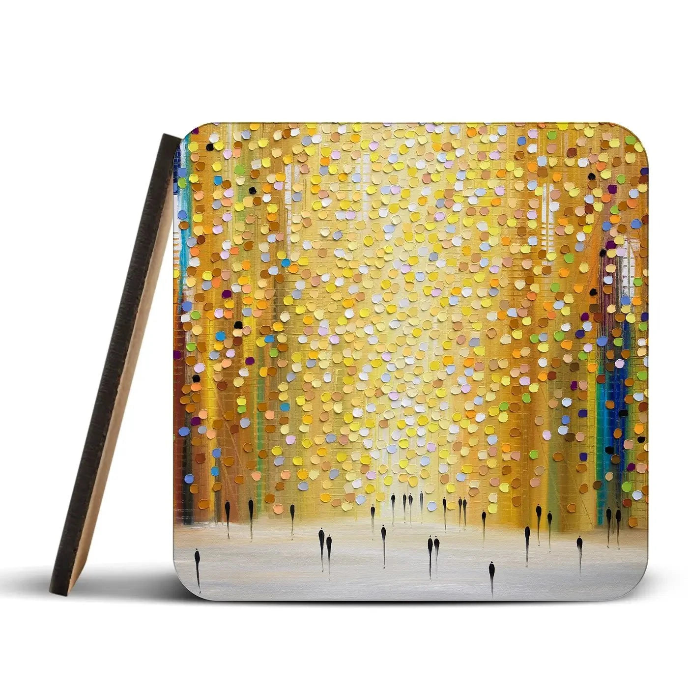Dusks Embrace Coaster Set Rainbow Soul Tree Coaster Set | Rainbow Soul Tree Art Coasters wall art product Ekaterina Ermilkina