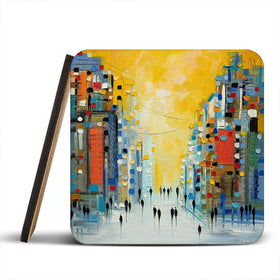 Early Sunset Coaster Set Rainbow Soul Tree Coaster Set | Rainbow Soul Tree Art Coasters wall art product Ekaterina Ermilkina