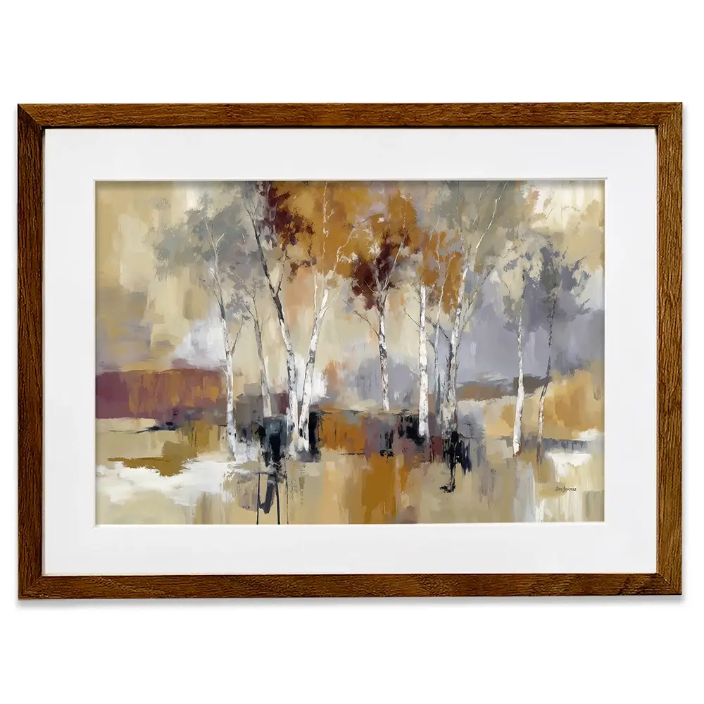 Earthy Birch Tree Forest Framed Art Print Earthy Birch Tree Forest Framed Art Print wall art product Leon Devenice