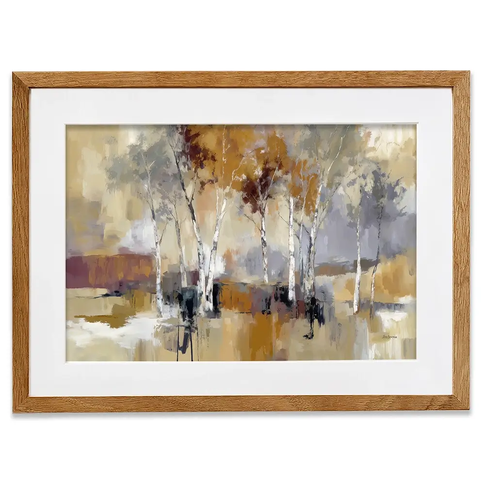 Earthy Birch Tree Forest Framed Art Print Earthy Birch Tree Forest Framed Art Print wall art product Leon Devenice