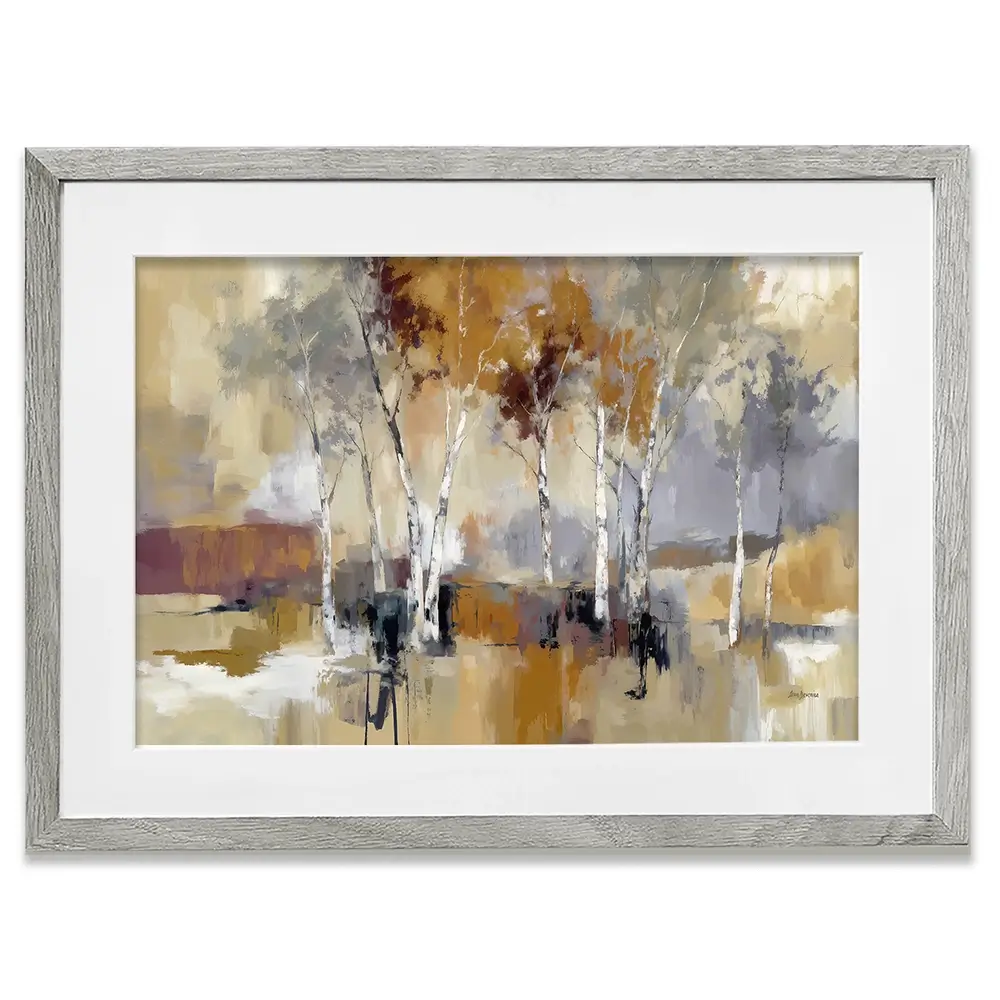 Earthy Birch Tree Forest Framed Art Print Earthy Birch Tree Forest Framed Art Print wall art product Leon Devenice