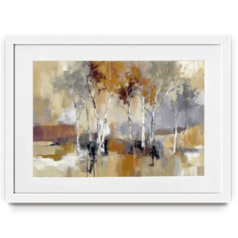 Earthy Birch Tree Forest Framed Art Print Earthy Birch Tree Forest Framed Art Print wall art product Leon Devenice