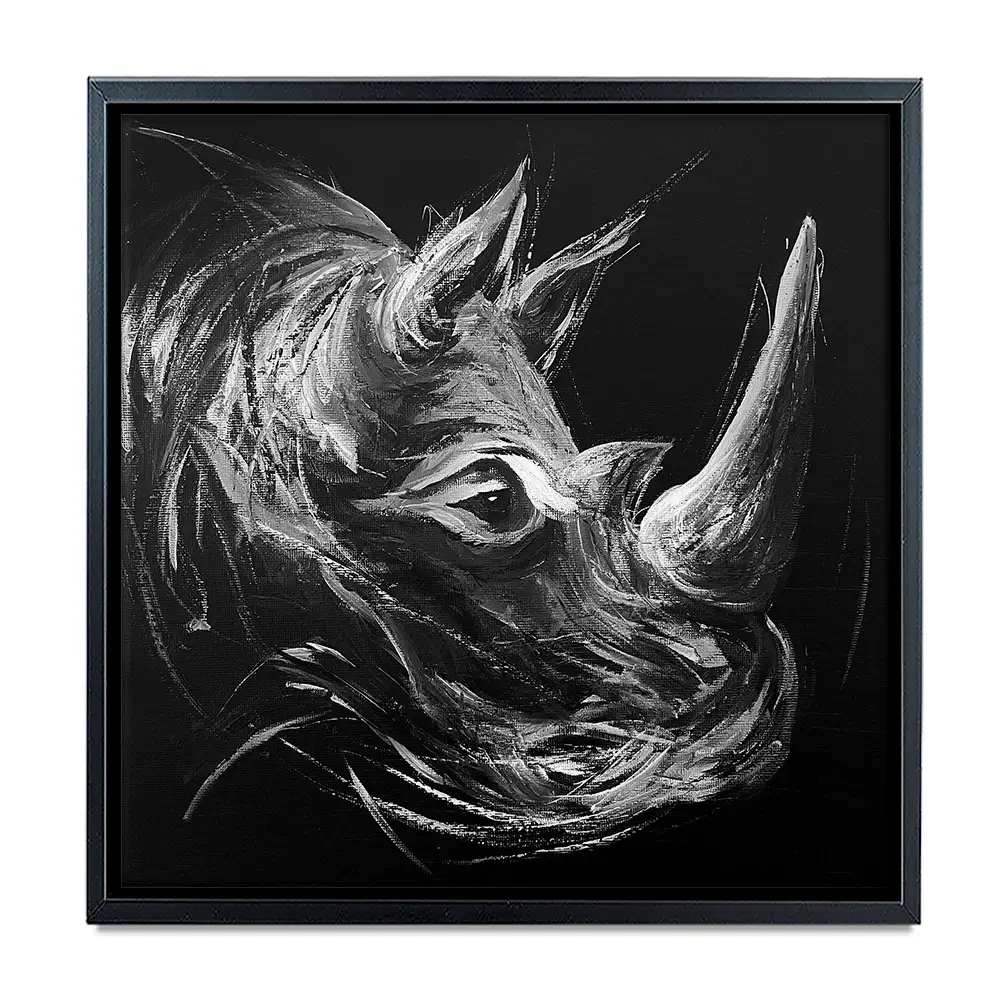 Eclipse Rhino Square Canvas Print Eclipse Rhino Square Canvas Print wall art product Aimee Linzi