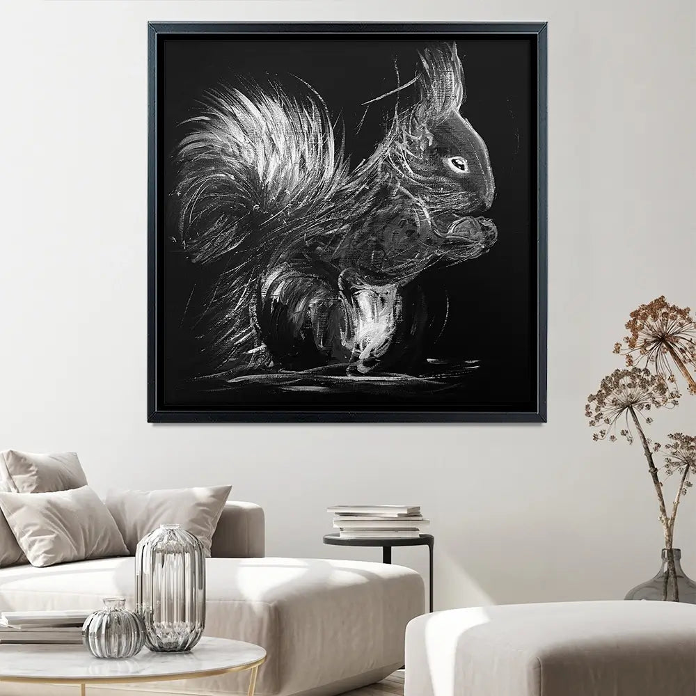 Eclipse Squirrel Square Canvas Print Eclipse Squirrel Square Canvas Print wall art product Aimee Linzi