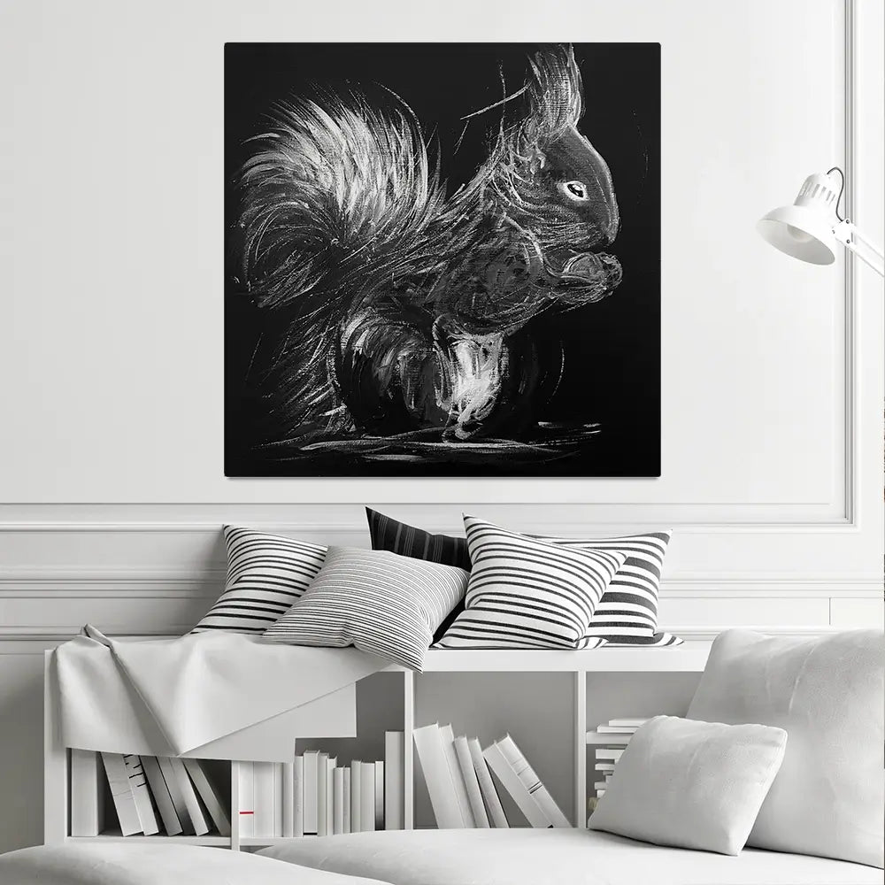 Eclipse Squirrel Square Canvas Print Eclipse Squirrel Square Canvas Print wall art product Aimee Linzi