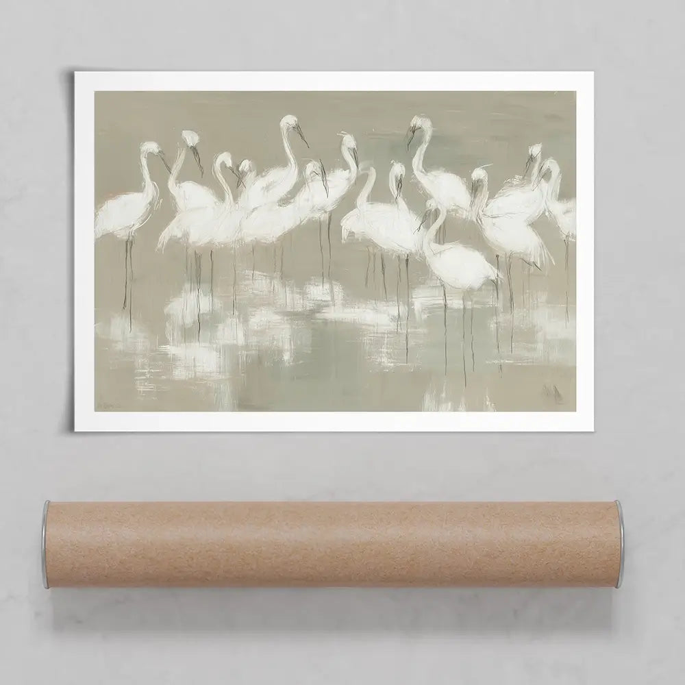 Egret Wading Gather Art Print Egret Wading Gather Art Print wall art product Chromatic Storm Studio