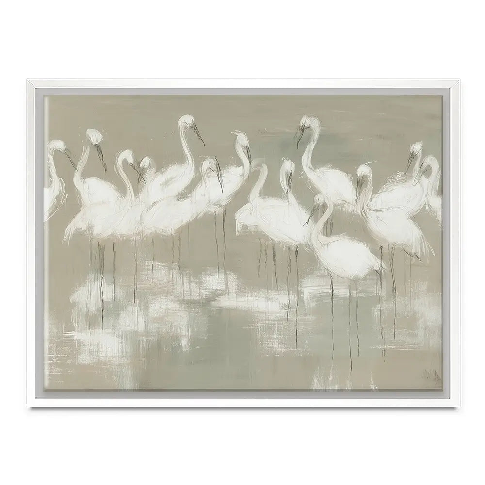 Egret Wading Gather Canvas Print Egret Wading Gather Canvas Print wall art product Chromatic Storm Studio