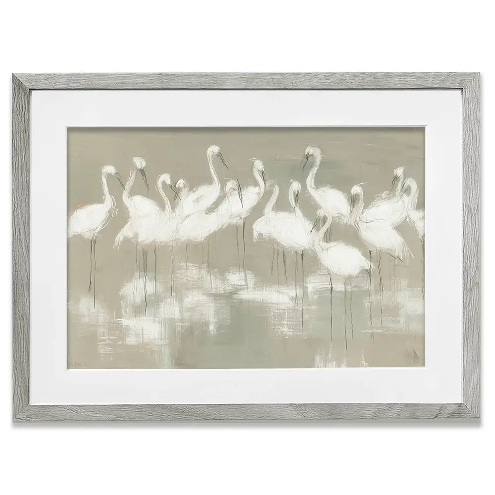 Egret Wading Gather Framed Art Print Egret Wading Gather Framed Art Print wall art product Chromatic Storm Studio